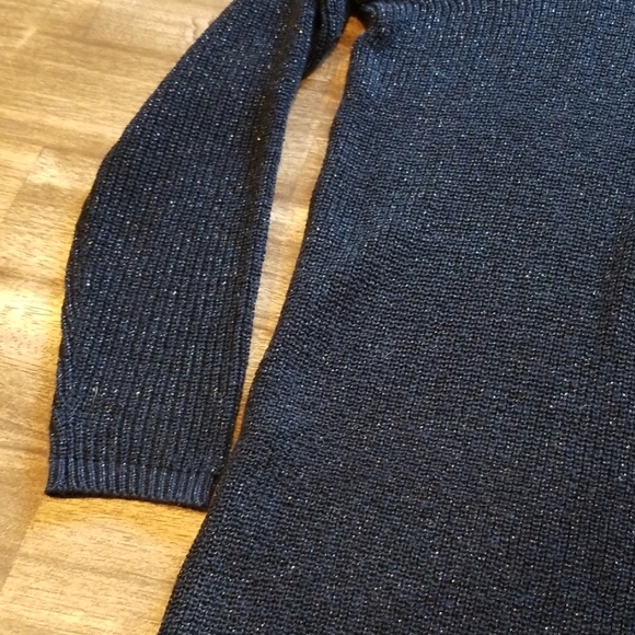 Vintage Black Sweater with Silver Metallic - Picture 6 of 7